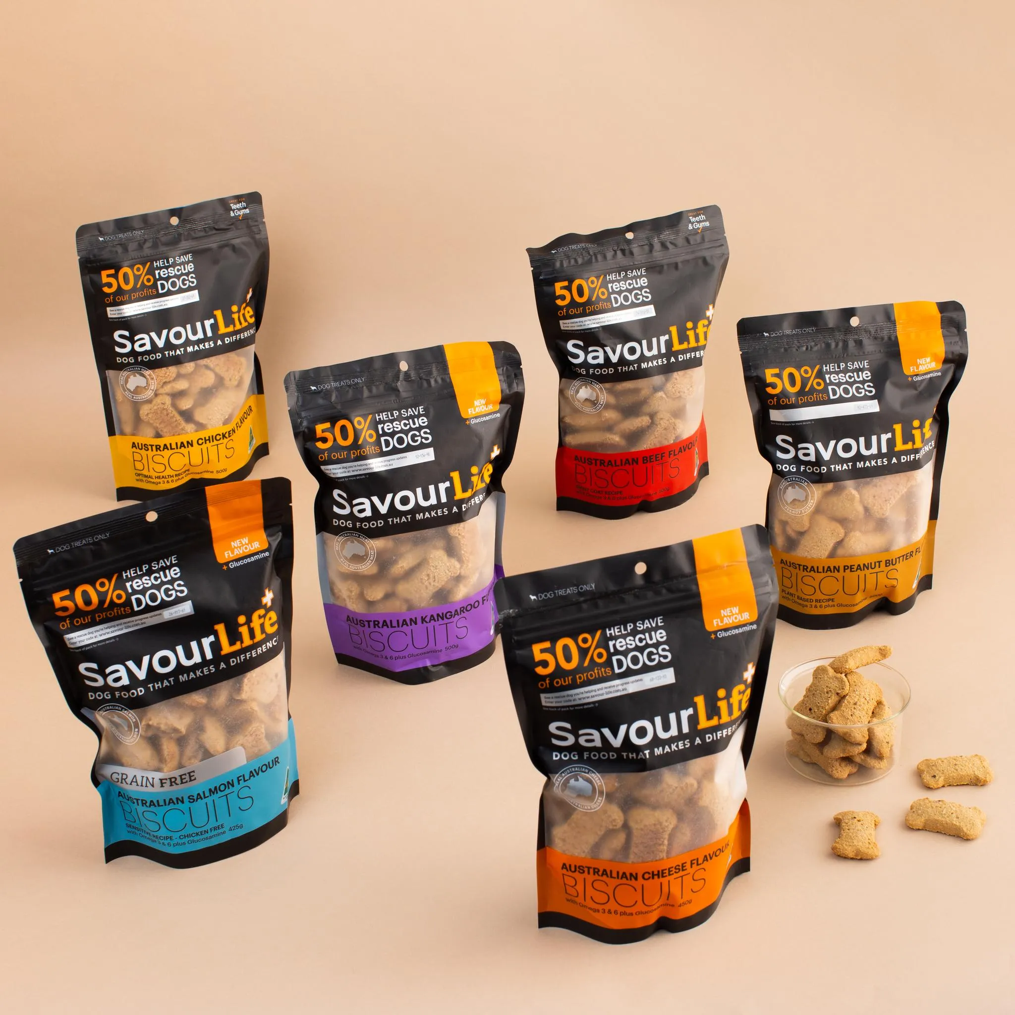 SavourLife Dog Treat Australian Peanut Butter Flavour Biscuits 500g