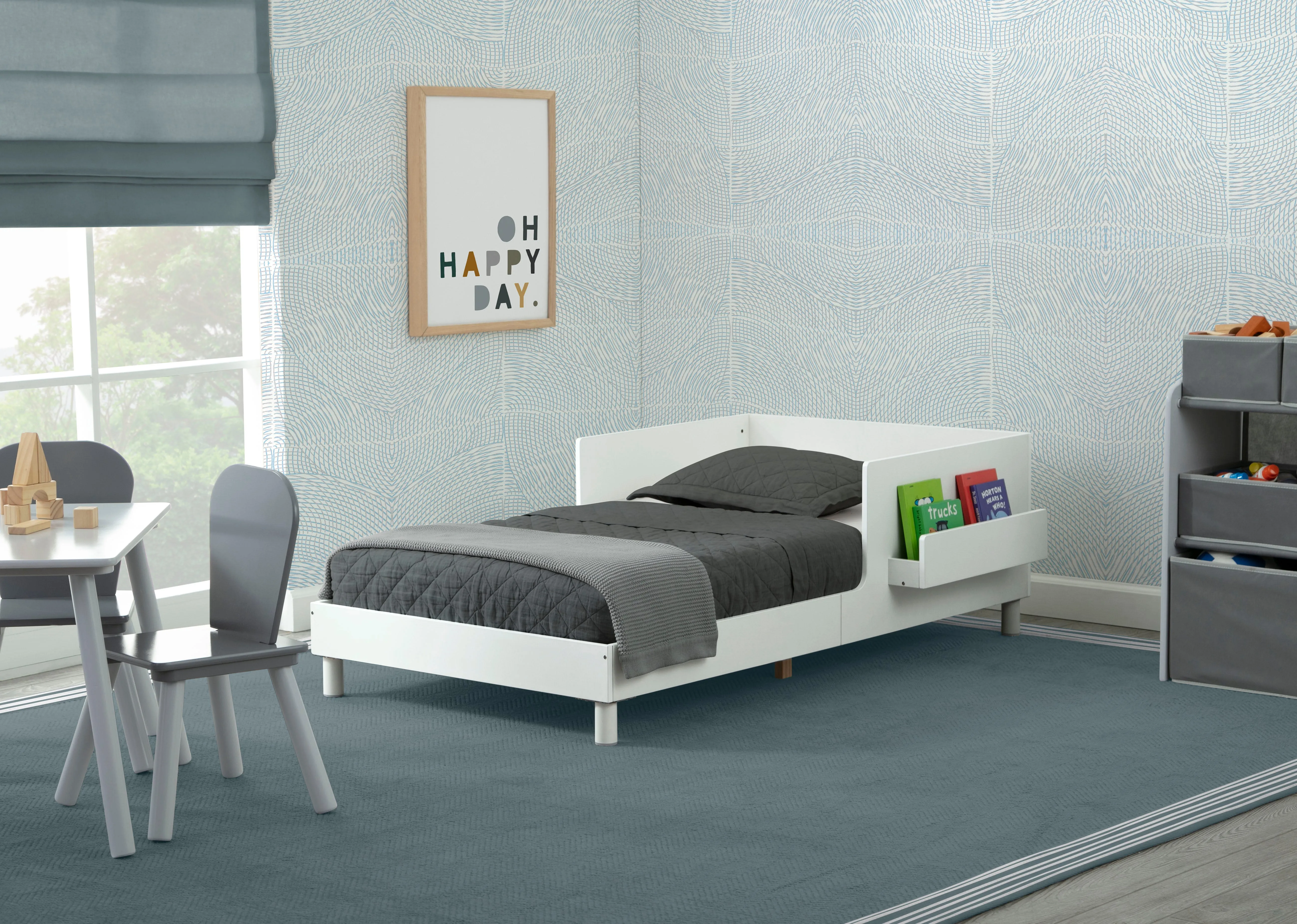 Sleep N Store Toddler Bed with Interchangeable Shelf
