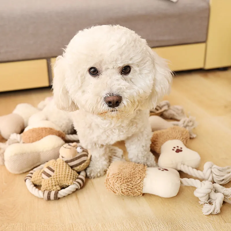 Soft Plush Squeaky Dog Toy | Light Brown Colour