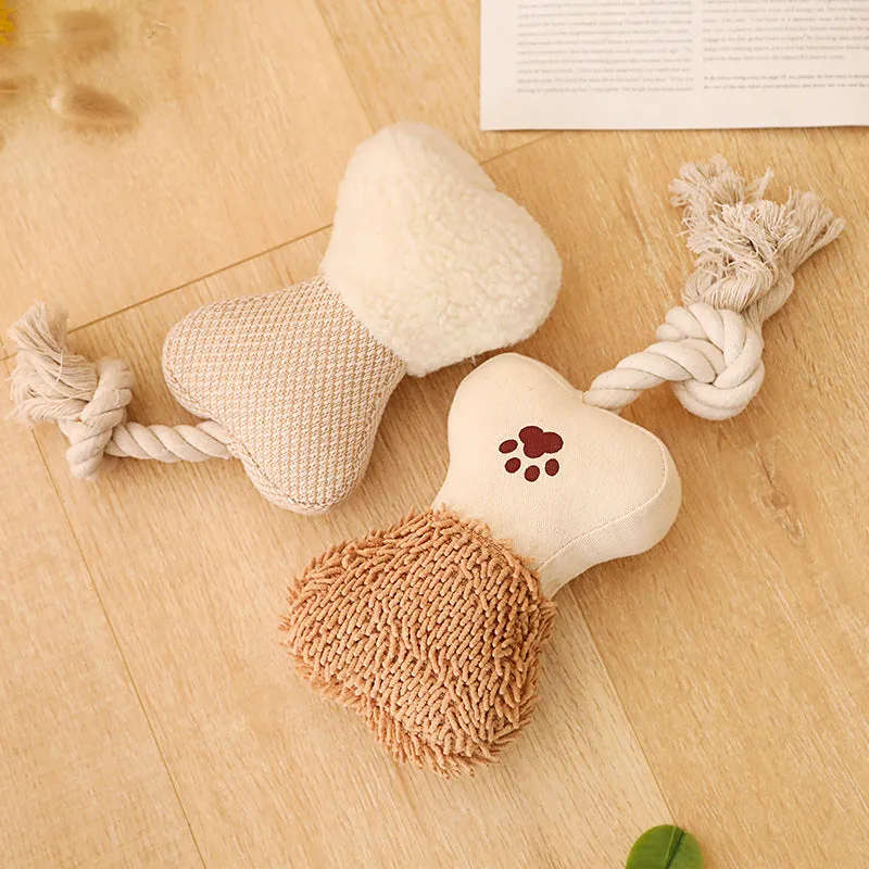 Soft Plush Squeaky Dog Toy | Light Brown Colour