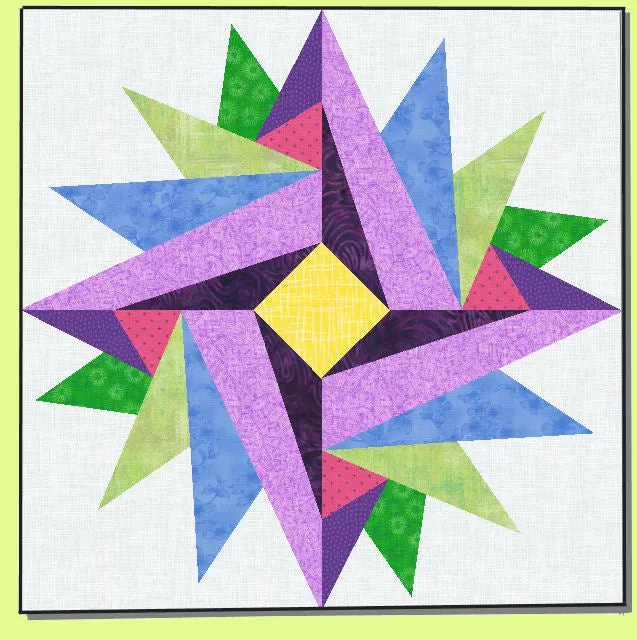 Spin Cycle - 6973 - 8" quarter block - 16" full block, Two die Set - pattern instructions and mat included