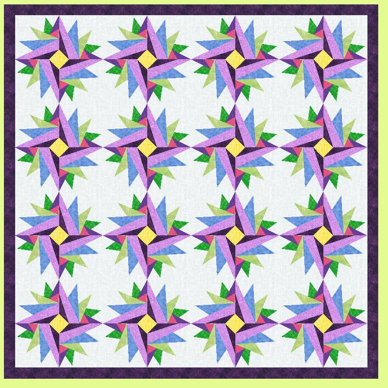 Spin Cycle - 6973 - 8" quarter block - 16" full block, Two die Set - pattern instructions and mat included