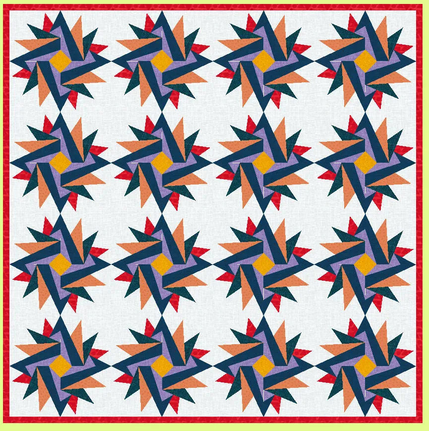 Spin Cycle - 6973 - 8" quarter block - 16" full block, Two die Set - pattern instructions and mat included