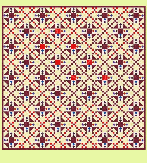 Squares 1" cut,  (½" finished) x 18 - 6057 - Blue Wren Cutting Die, Mat included
