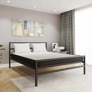 Striker Metal Bed (Black)  Lite Dual Comfort Mattress (King)