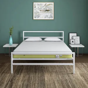 Striker Metal Bed (White)   ECOAIR Latex Mattress (King)