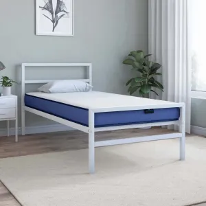 Striker Metal Bed (White)   Plus Mattress (Single)