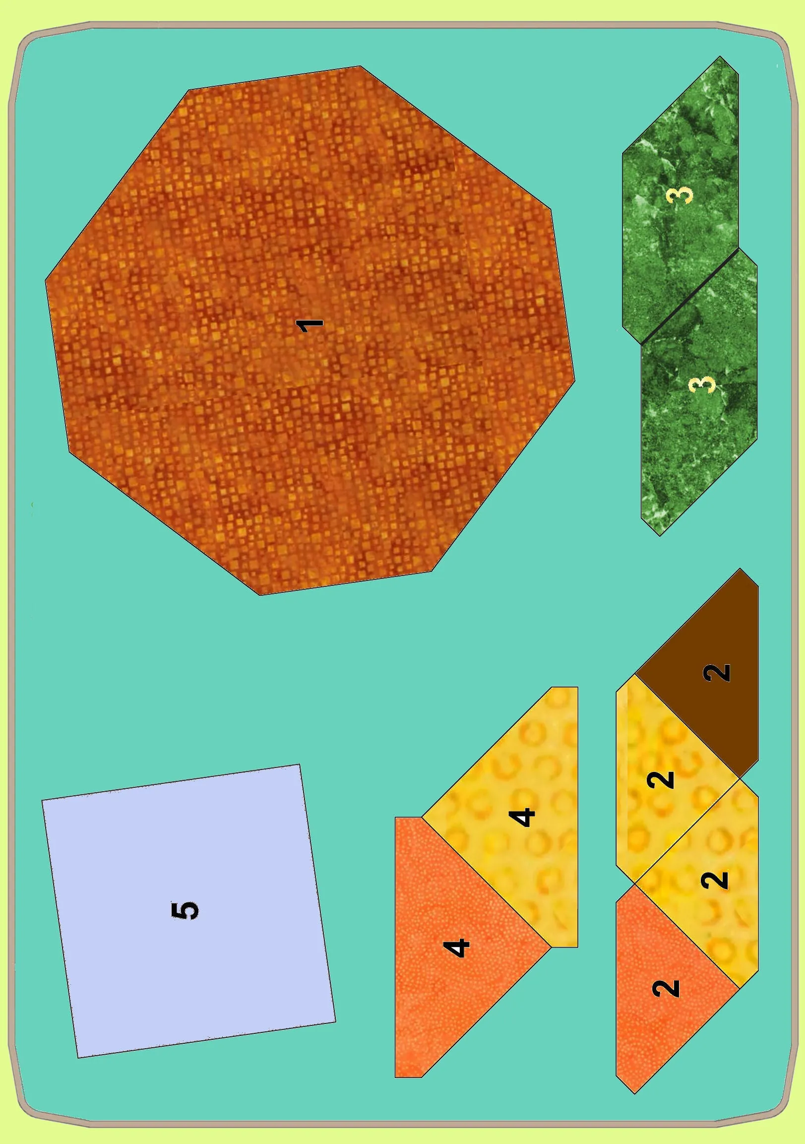 Sunflower - 6974 - makes a 12" block - mat included