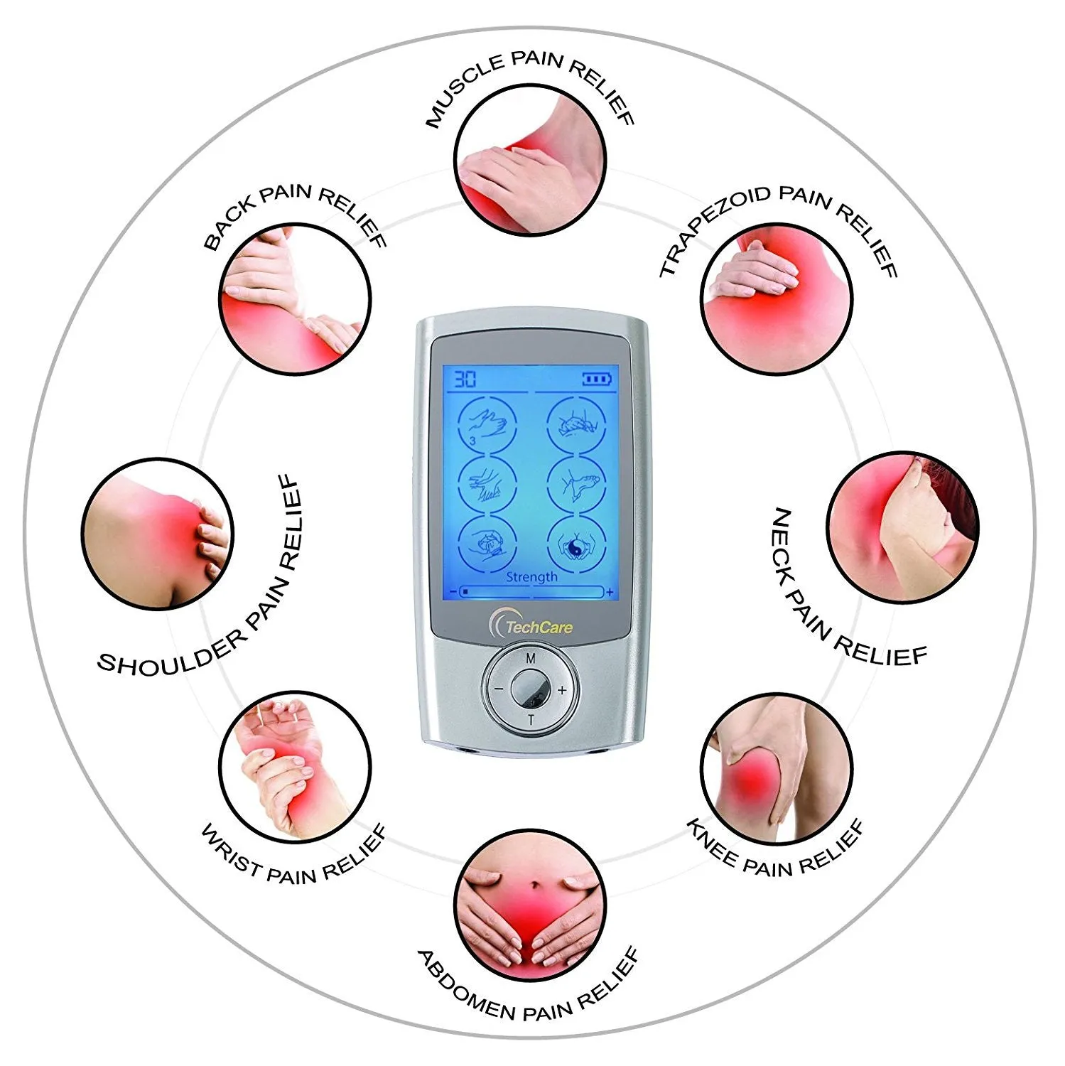 TechCare Pro TENS Unit 24 Modes   6 Pads