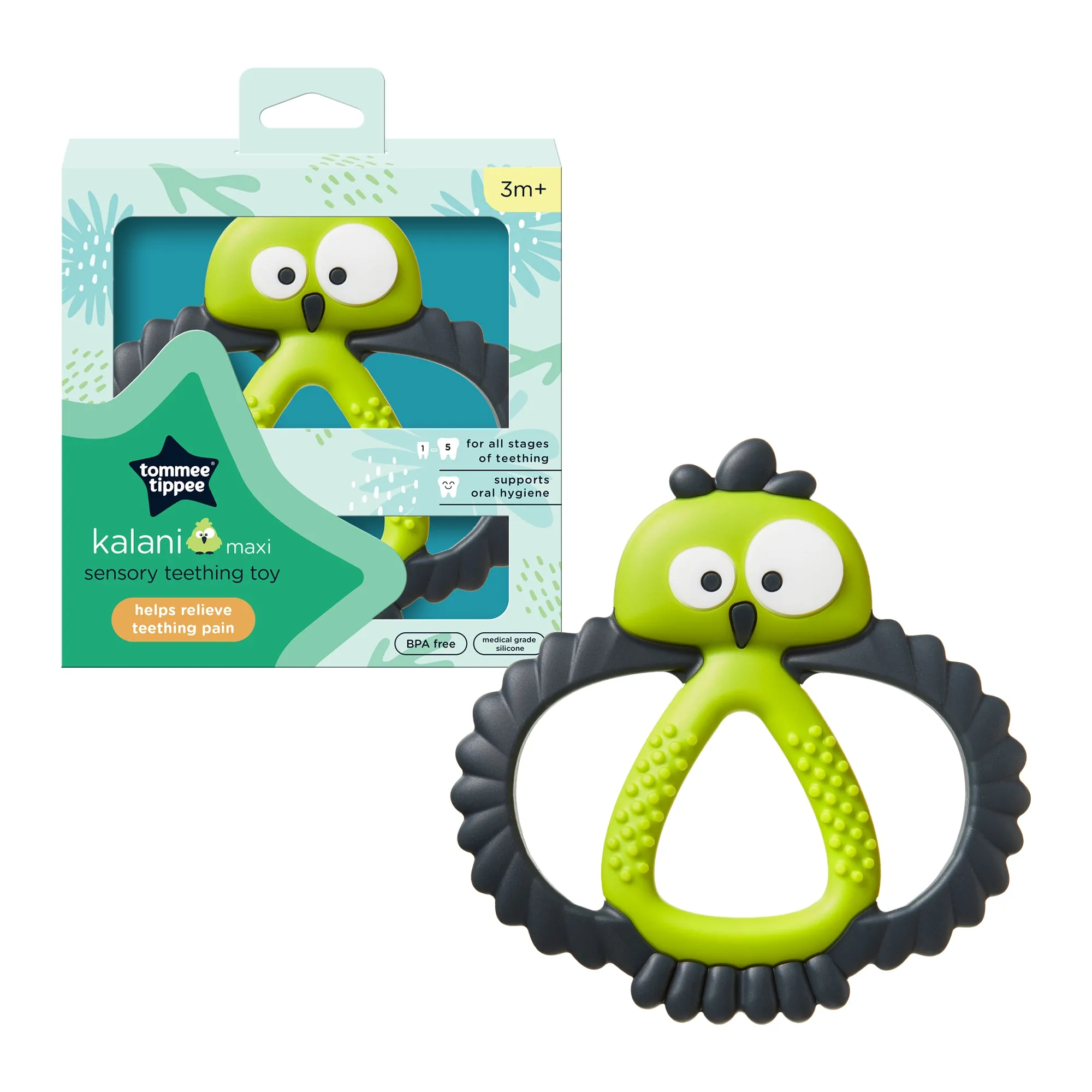 Tommee Tippee Kalani Mini Sensory Teething Toy, 3m 