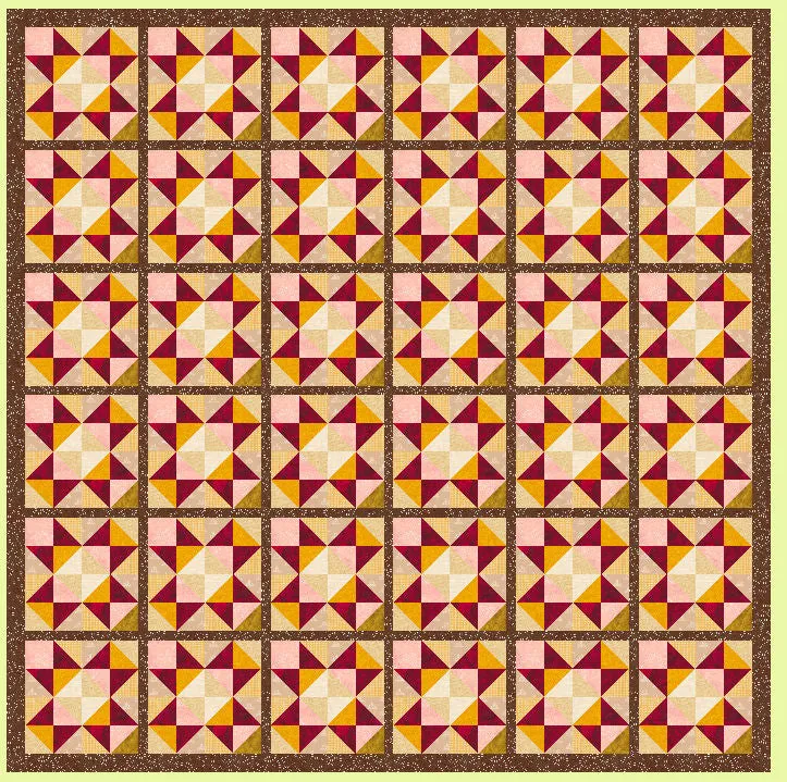 Triangles, Quarter Square, 3" finished block Alternate Layout - 6237b - Mat Included