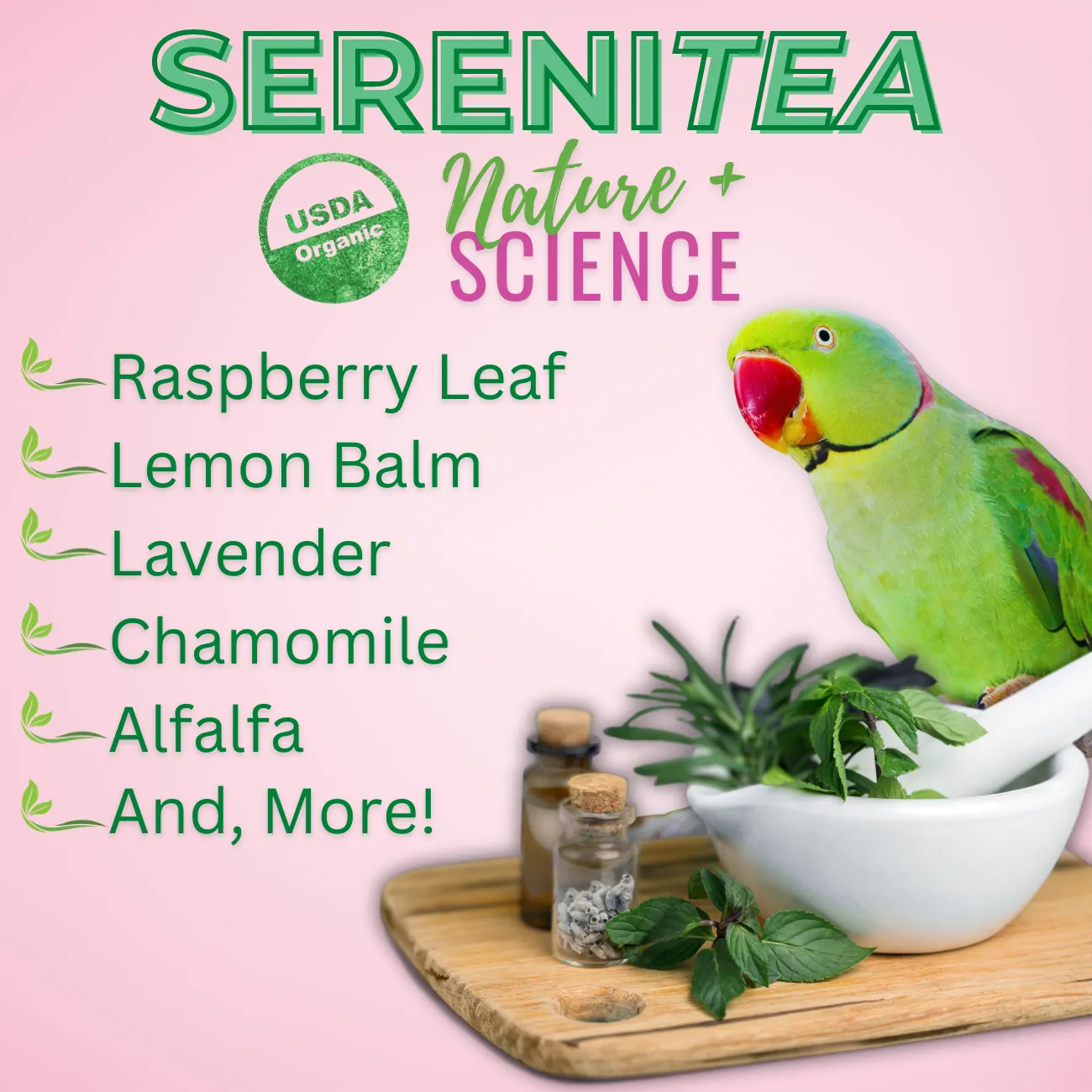 UnRuffledRx SereniTea Calming Bird Tea, 2 oz.