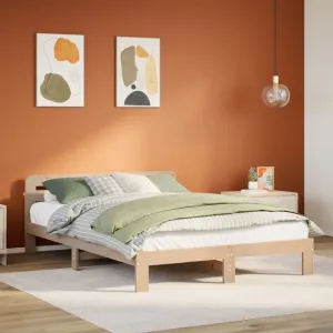 vidaXL Bed Frame without Mattress 150x200 cm King Size Solid Wood Pine