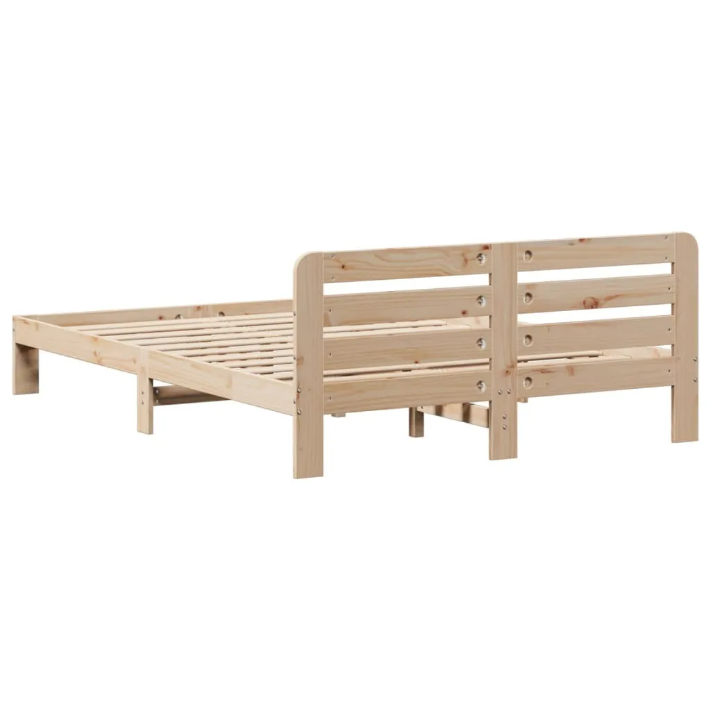 vidaXL Bed Frame without Mattress 150x200 cm King Size Solid Wood Pine