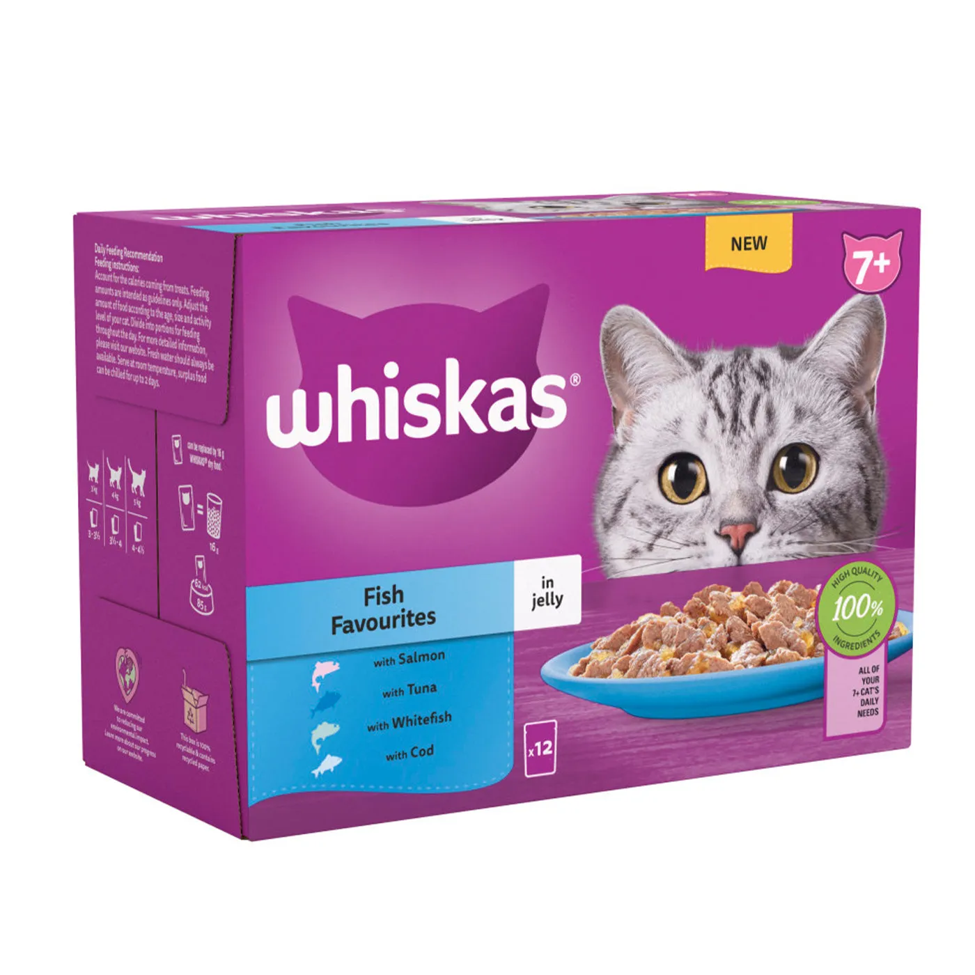 Whiskas 7  Senior Cat Fish Favourites in Jelly (12x85g)