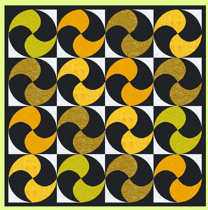 Yin Yang- 4" finished block - SCRAP BUSTER, 6378 - Mat included