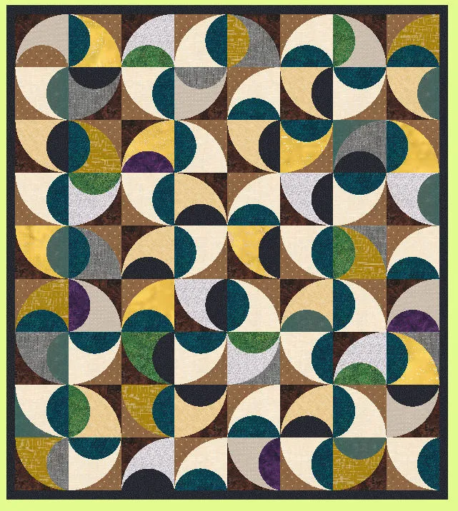 Yin Yang- 4" finished block - SCRAP BUSTER, 6378 - Mat included