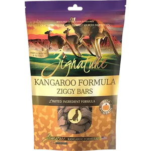 Zignature Ziggy Bars Kangaroo Formula Crunchy Dog Treats 12oz